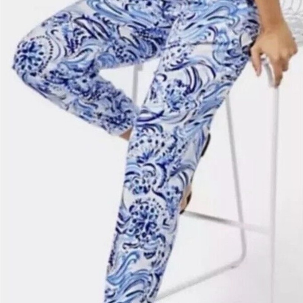 Lilly Pulitzer Rici Stretch Pant Small Resort White Don’t Be Jelly